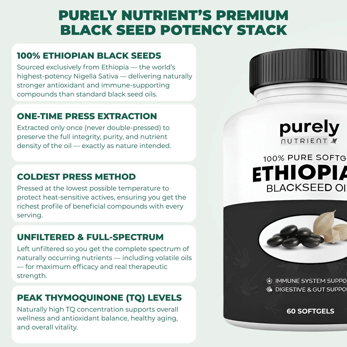 Purely Nutrient Ethiopian Black Seed Oil