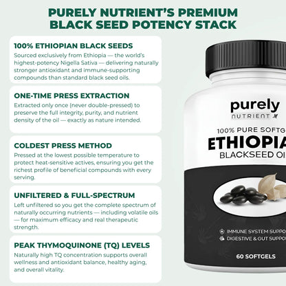 Purely Nutrient Ethiopian Black Seed Oil