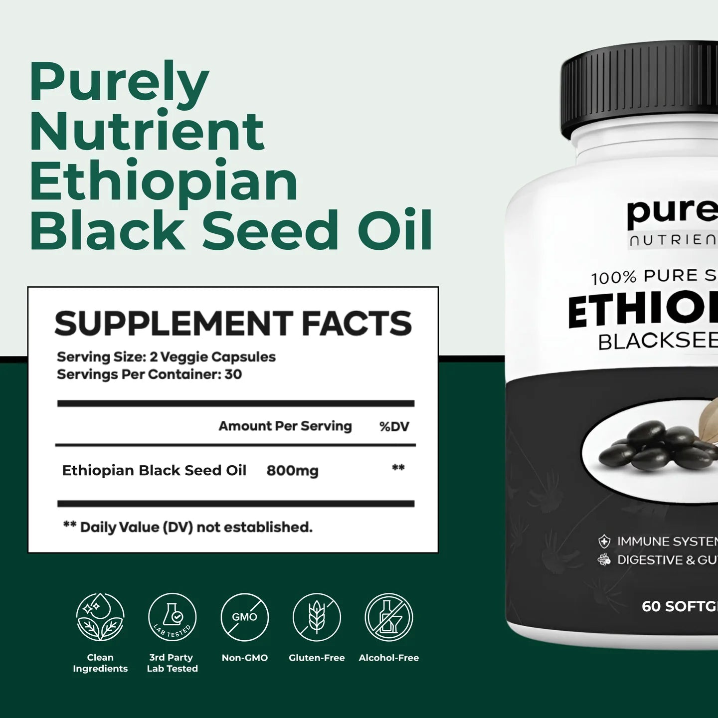 Purely Nutrient Ethiopian Black Seed Oil